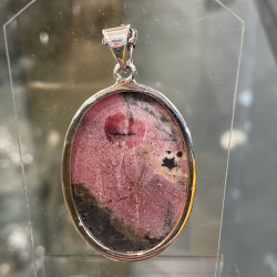 PENDENTIF RHODONITE CABOCHON OVALE