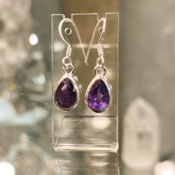 BOUCLES AMETHYSTE FACETTES