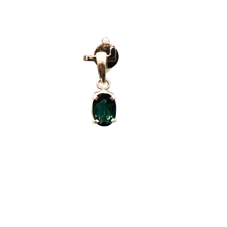 PENDENTIF TOURMALINE VERTE OVALE