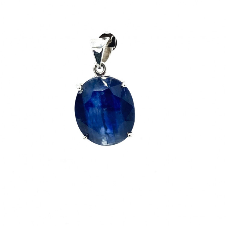 PENDENTIF CYANITE BLEUE FACETTE GRAND MODELE