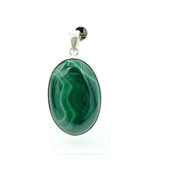 PENDENTIF MALACHITE OVALE